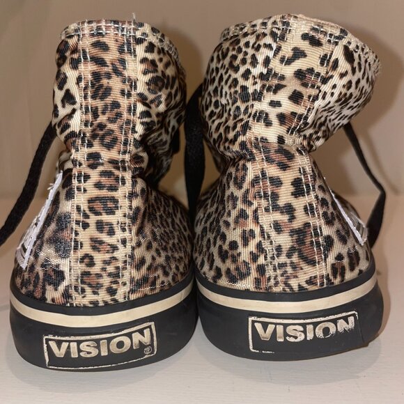 Vision Street Wear Vintage Leopard Print Canvas Hightops Size 9.5 - Picture 6 of 13